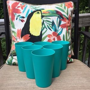 TEAL STACKABLE Plastic Drinking Cups - Set of 6